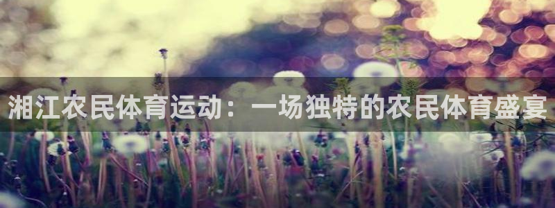 杏耀体育凯捷代理注册：湘江农民体育运动：一场独特的农民体育盛宴