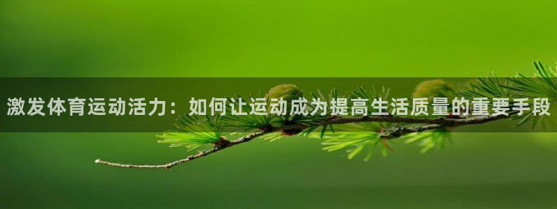 杏耀平台测速查询：激发体育运动活力：如何让运动成为提高生活质量的重要手段